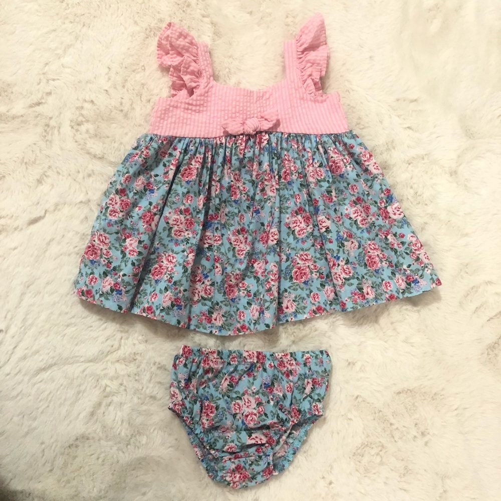 Baby Girl’s Stripe Bodice Ruffle Dress